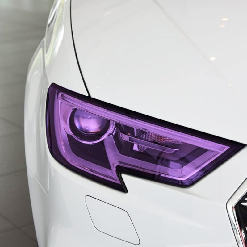 LZLRUN Extra-Wide Headlight Taillight Vinyl Tint Wrap 16 Inch x 60 Inch Roll Self Adhesive Fog Light Film Sheet Sticker Cover (Purple) - Image 2